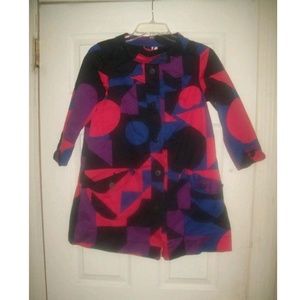 H&M Divided Colorful Geometric 3/4 Slv Jacket 2/4 Unique Spring Retro